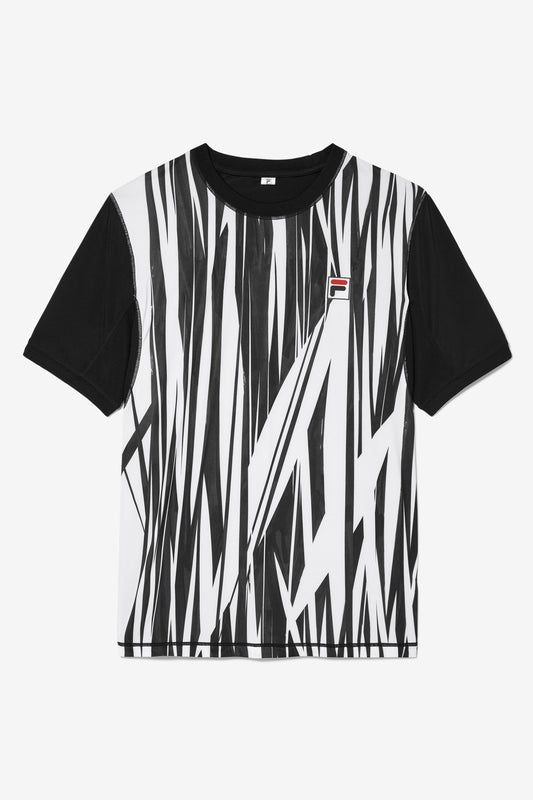 Shattered Black Pro Tennis Printed Crew Top - Shattered Black