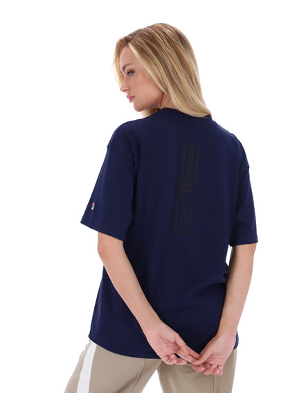 Fila Navy Cinzia Boyfriend Style T-Shirt - Fila Navy