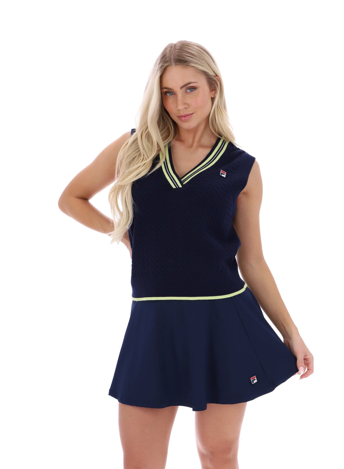 Fila Navy Jorja Cable Knit Vest - Fila Navy