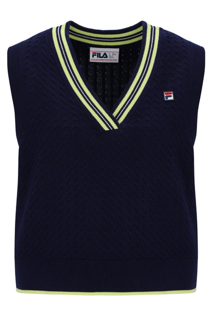 Fila Navy Jorja Cable Knit Vest - Fila Navy