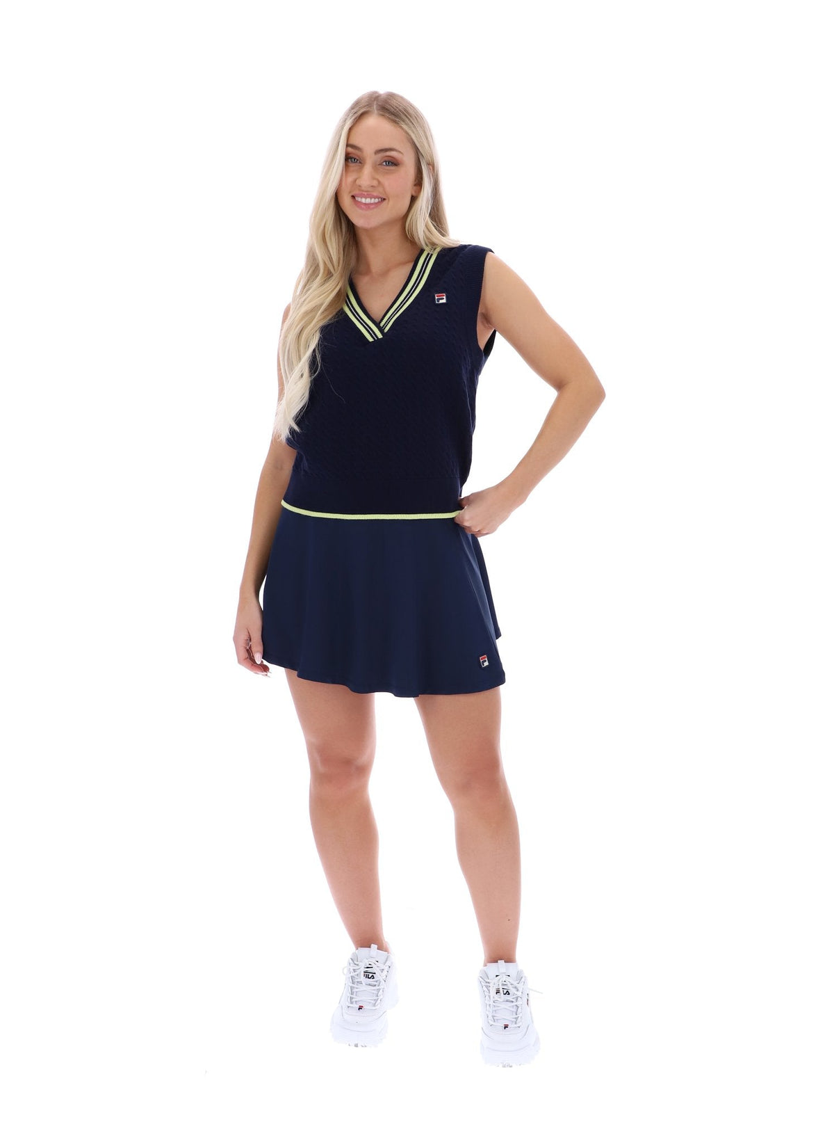 Fila Navy Jorja Cable Knit Vest - Fila Navy