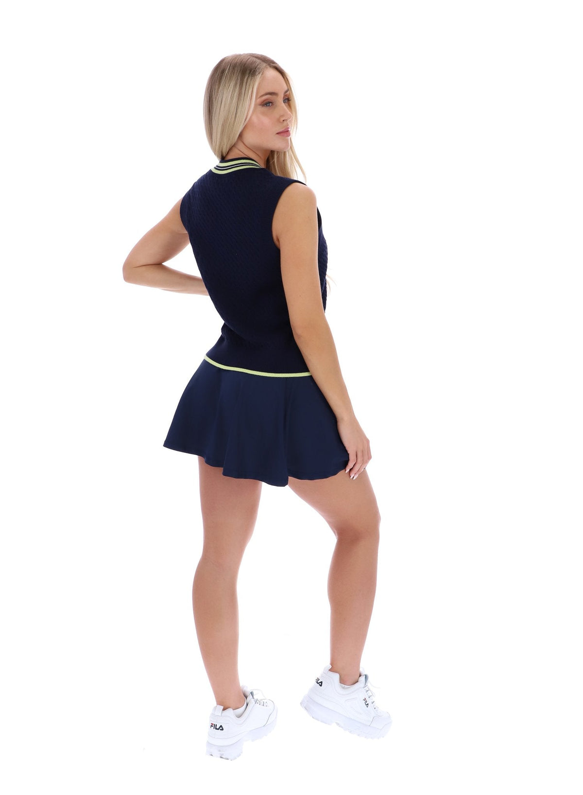 Fila Navy Jorja Cable Knit Vest - Fila Navy