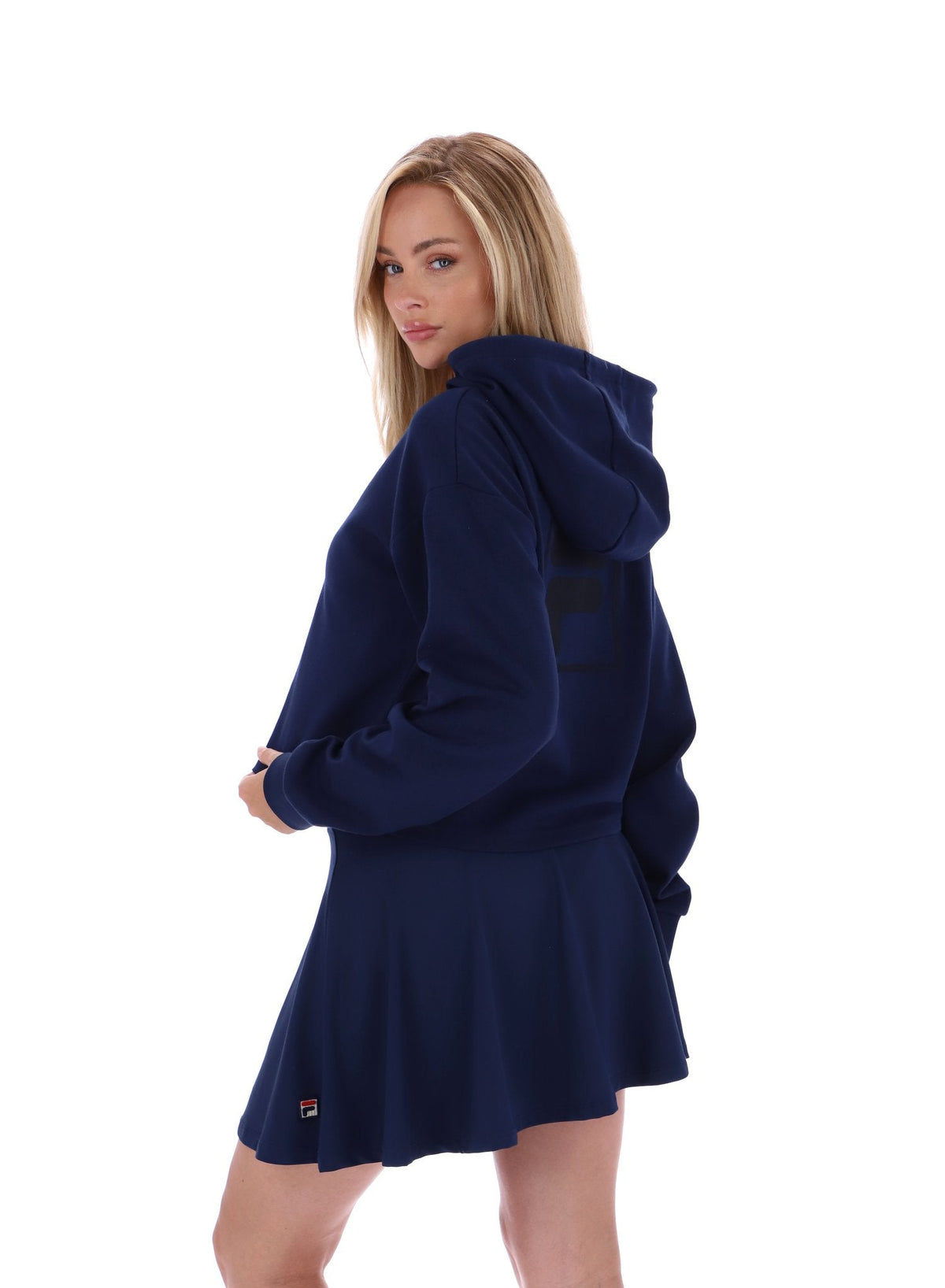 Fila Navy Fiorella 1/4 Zip Up Hoodie - Fila Navy
