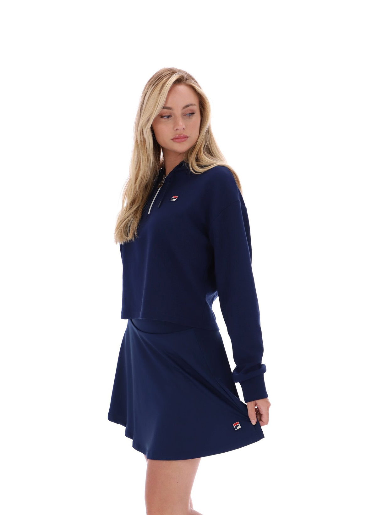 Fila Navy Fiorella 1/4 Zip Up Hoodie - Fila Navy