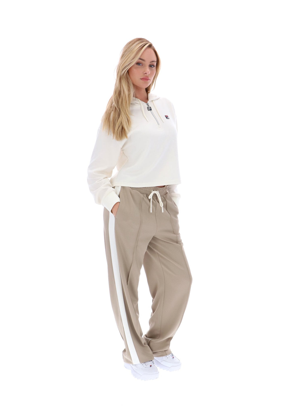 Gardenia Fiorella 1/4 Zip Up Hoodie - Gardenia