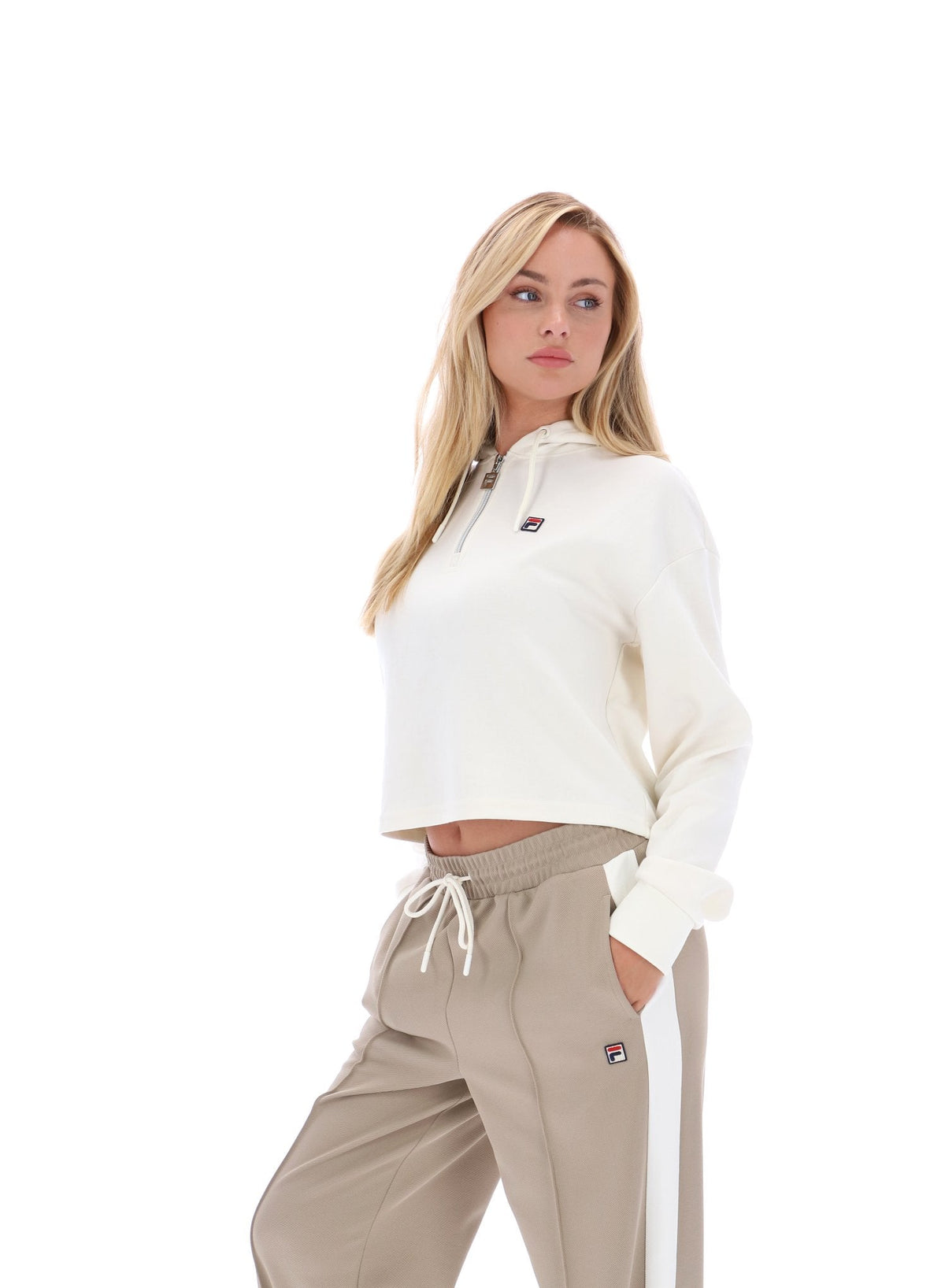 Gardenia Fiorella 1/4 Zip Up Hoodie - Gardenia