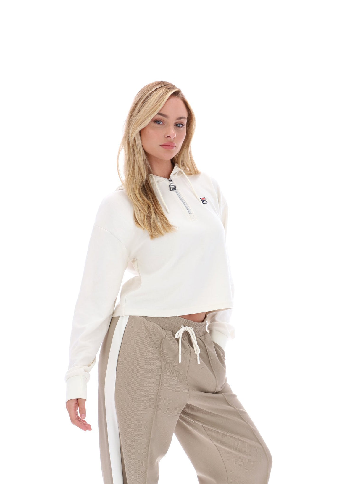 Gardenia Fiorella 1/4 Zip Up Hoodie - Gardenia