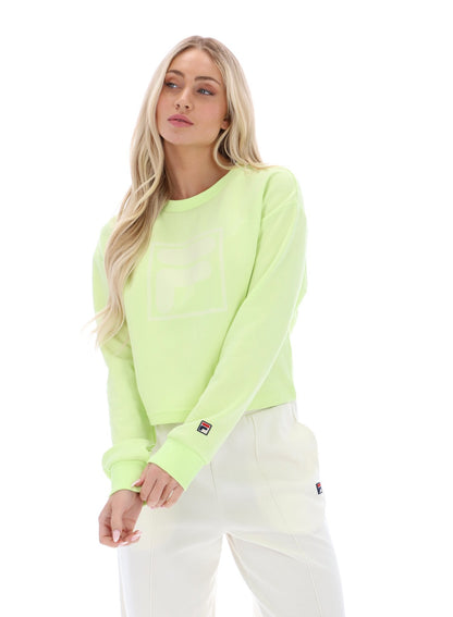 Shadow Lime Jorie Wide Crew Neck Sweatshirt - Shadow Lime