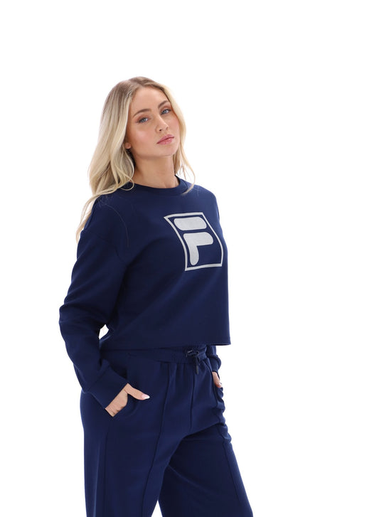 Fila Navy Jorie Wide Crew Neck Sweatshirt - Fila Navy