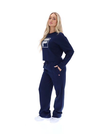 Fila Navy Jorie Wide Crew Neck Sweatshirt - Fila Navy