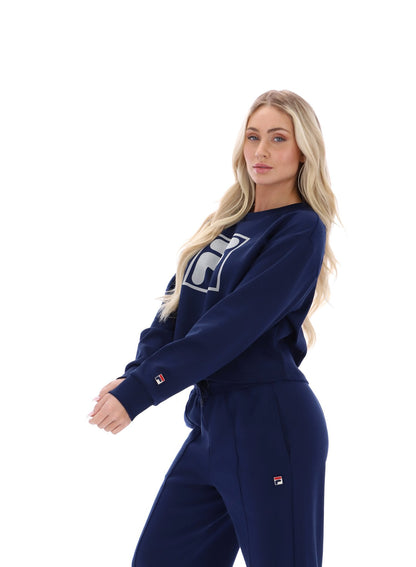 Fila Navy Jorie Wide Crew Neck Sweatshirt - Fila Navy