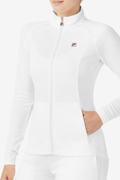 White Whiteline Pro Tennis Track Top - White