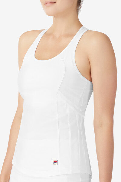 White Whiteline Tennis Pro Racerback Tank - White