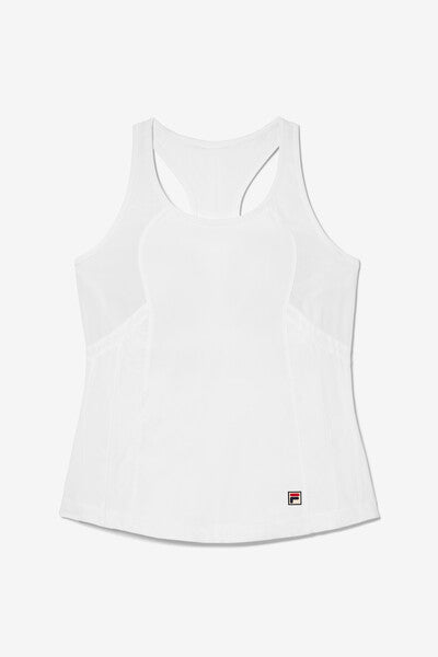 White Whiteline Tennis Pro Racerback Tank - White