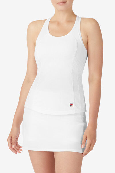 White Whiteline Tennis Pro Racerback Tank - White