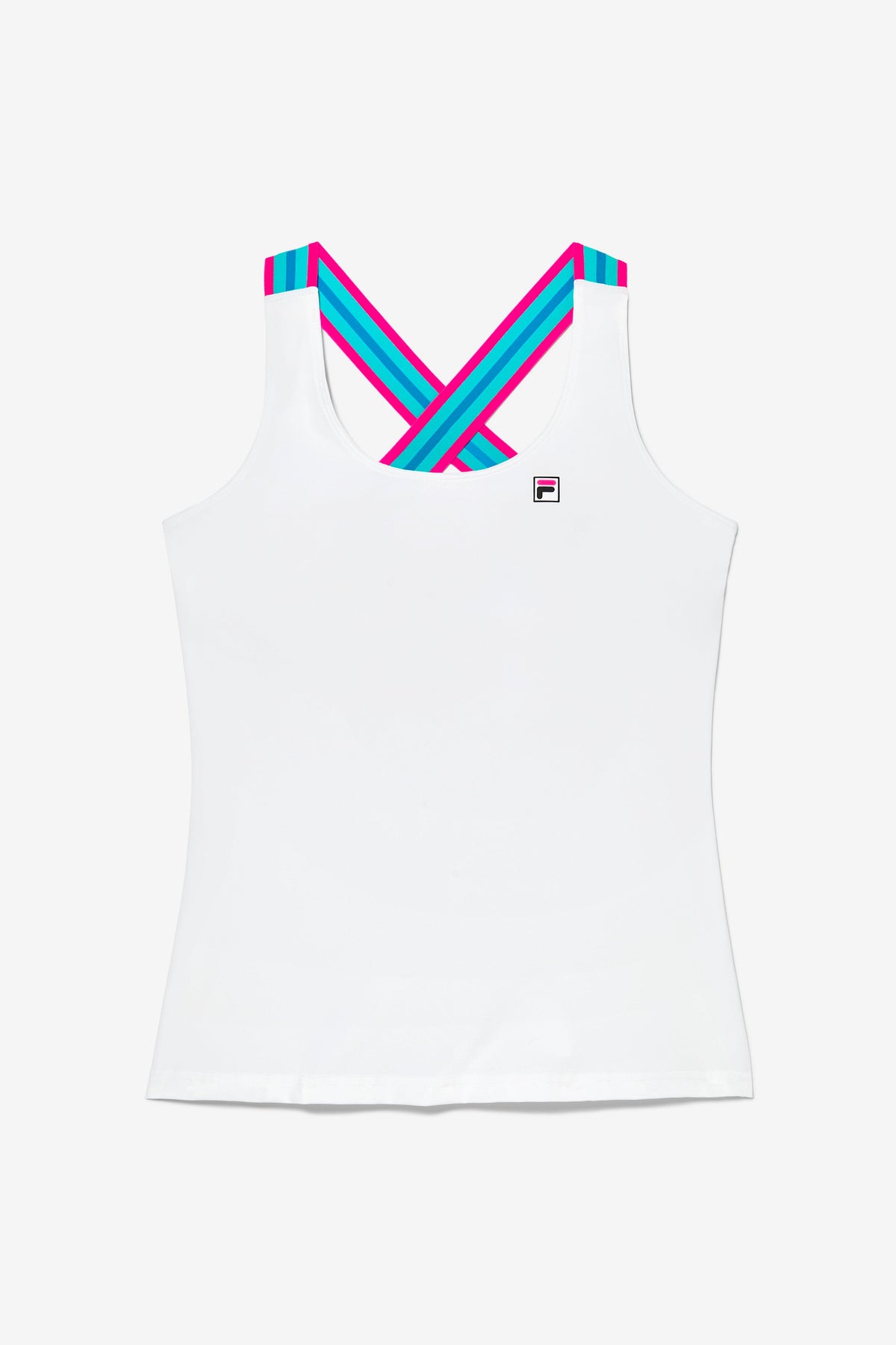 White Tennis BNP Cross Back Tank - White