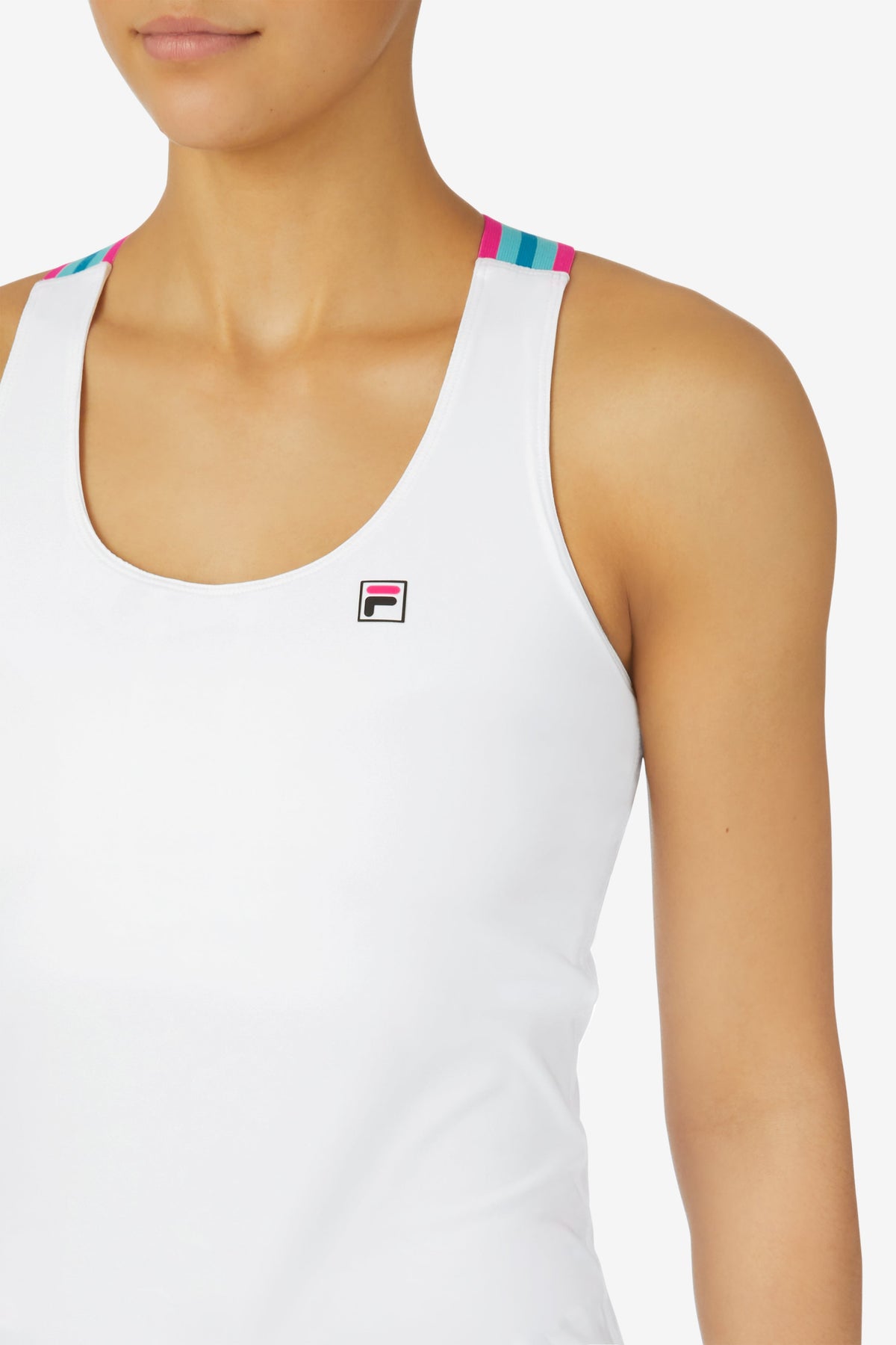 White Tennis BNP Cross Back Tank - White