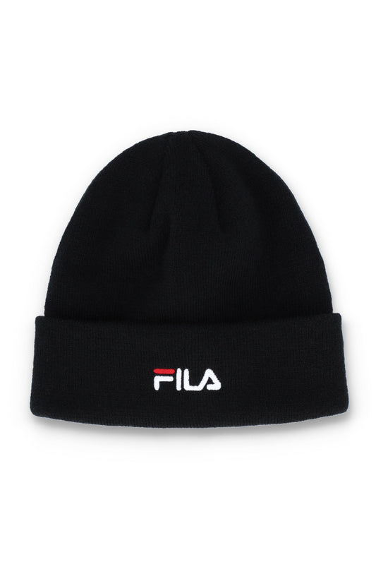 Black Karts Fine Rib Turn Up Beanie - Black