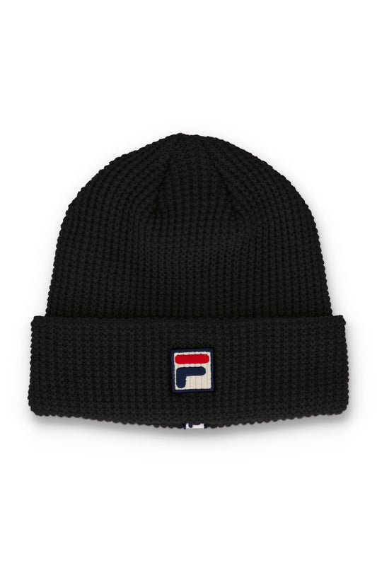 Black Kudoslux Reverse Knit Turn Up Beanie - Black