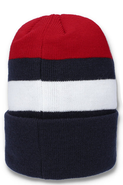 Peacoat Thames Flat Knit Turn Up Beanie - Peacoat
