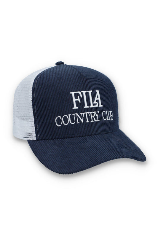Fila Navy Cody Corduroy Mesh-Back Cap with Embroidered Graphic - Bold Navy
