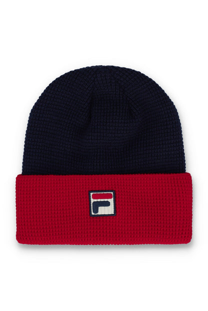 Fila Navy Rune Colourblock Turn-Up Beanie -