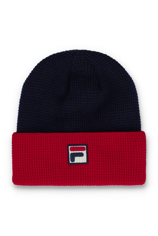 Fila Navy Rune Colourblock Turn-Up Beanie -