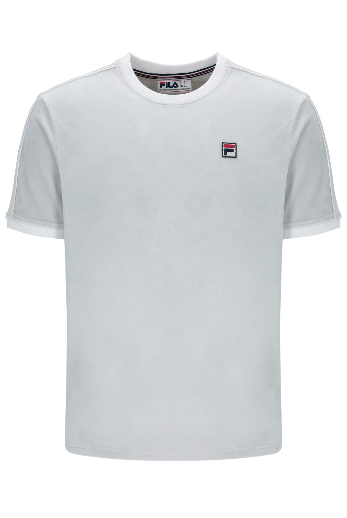 Dawn Blue Basilio Velour Tee - White