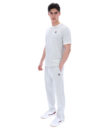 Dawn Blue Basilio Velour Tee - White