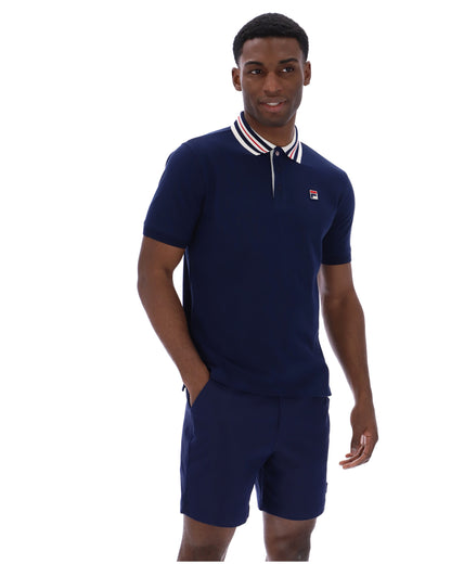 Fila Navy Achille Heritage Tape Basic Polo - Fila Navy