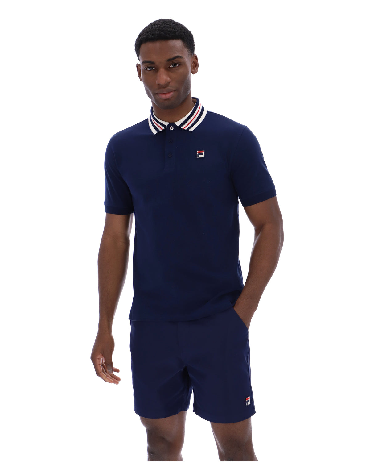 Fila Navy Achille Heritage Tape Basic Polo - Fila Navy