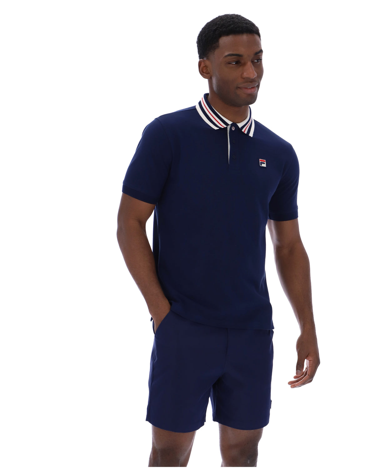 Fila Navy Achille Heritage Tape Basic Polo - Fila Navy