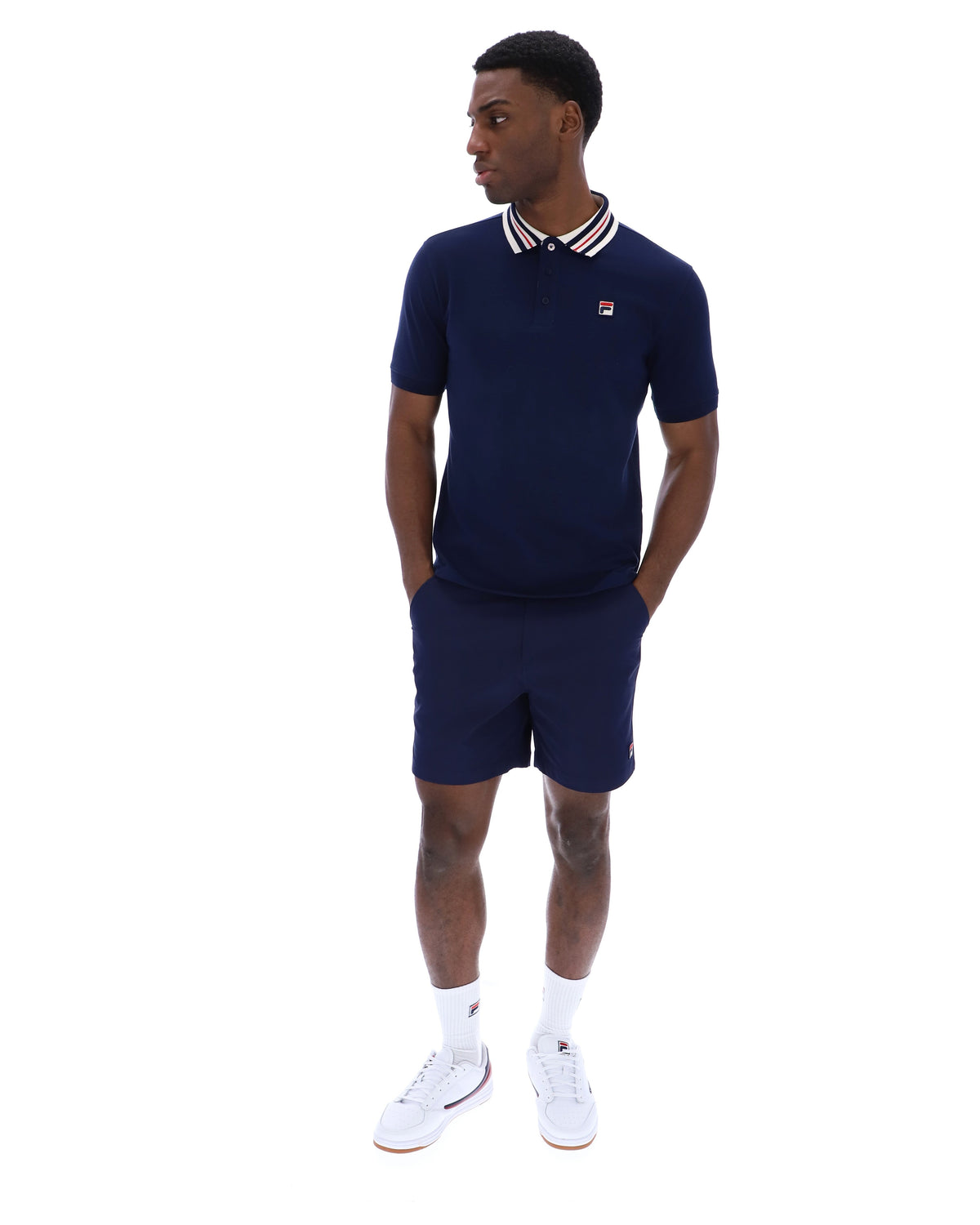 Fila Navy Achille Heritage Tape Basic Polo - Fila Navy