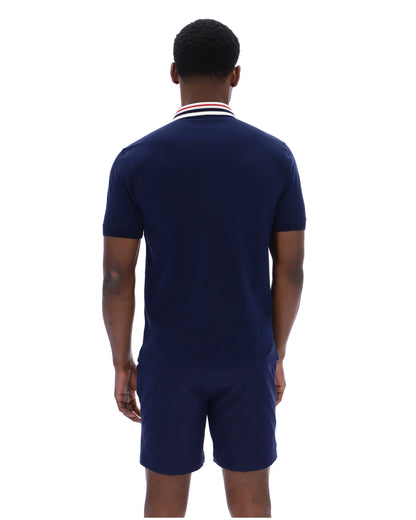Fila Navy Achille Heritage Tape Basic Polo - Fila Navy