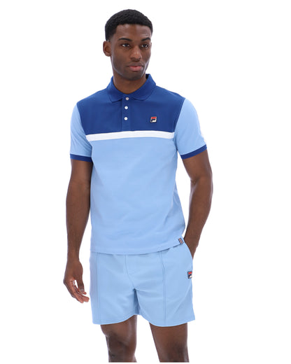 Frozen Fjord Mattia Contrast Panel Polo Shirt - Frozen Fjord