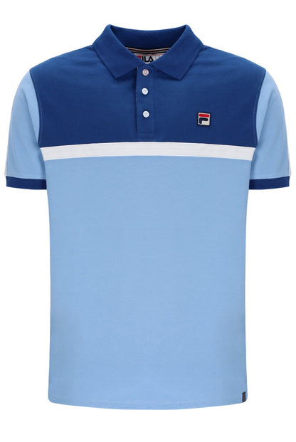 Frozen Fjord Mattia Contrast Panel Polo Shirt - Frozen Fjord