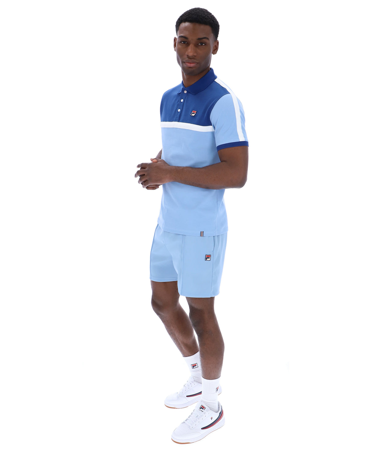 Frozen Fjord Mattia Contrast Panel Polo Shirt - Frozen Fjord