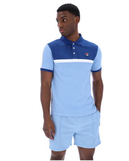 Frozen Fjord Mattia Contrast Panel Polo Shirt - Frozen Fjord