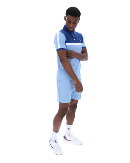 Frozen Fjord Mattia Contrast Panel Polo Shirt - Frozen Fjord