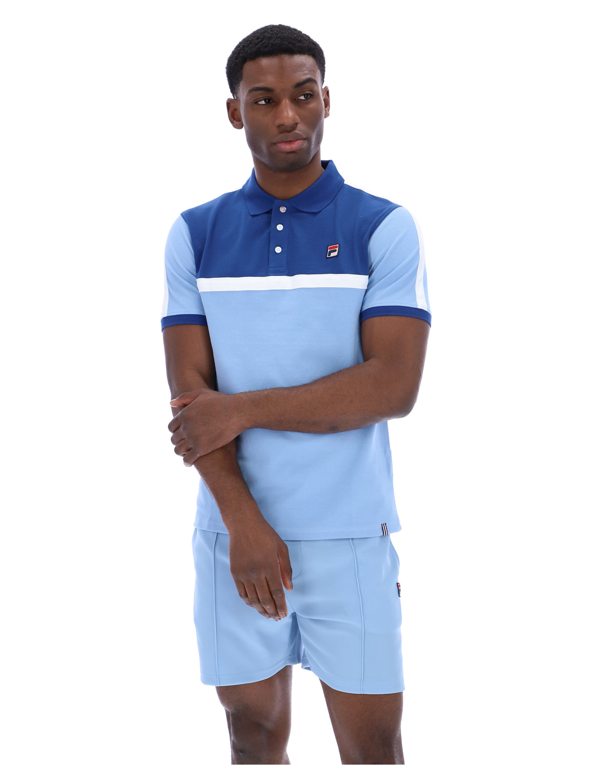 Frozen Fjord Mattia Contrast Panel Polo Shirt - Frozen Fjord