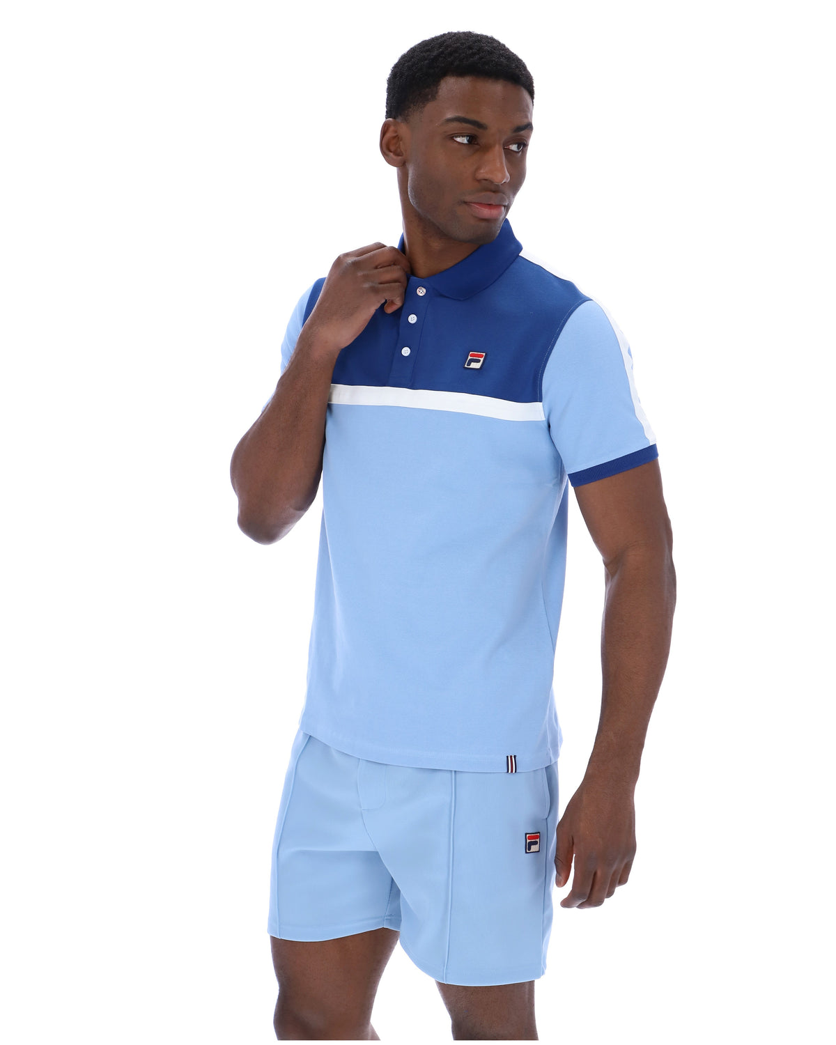 Frozen Fjord Mattia Contrast Panel Polo Shirt - Frozen Fjord
