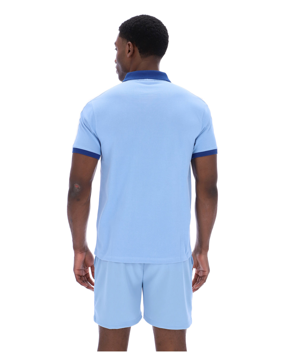 Frozen Fjord Mattia Contrast Panel Polo Shirt - Frozen Fjord