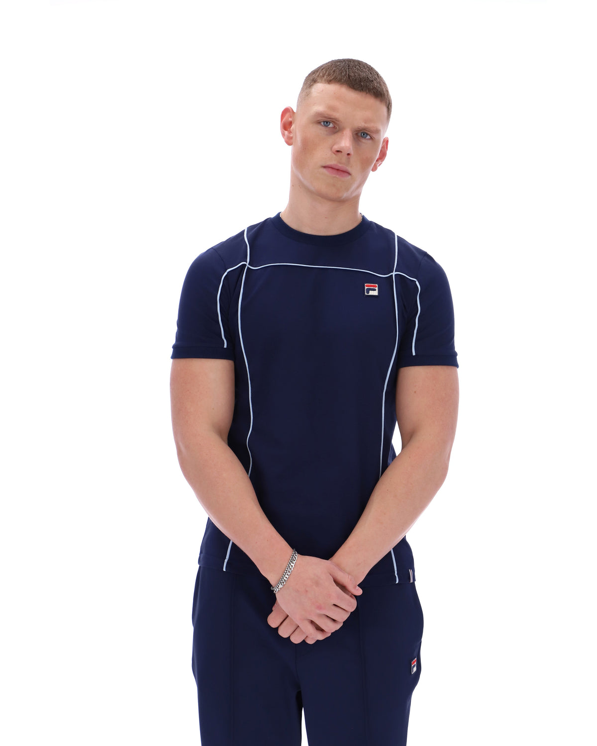 Fila Navy Terri T-Shirt with Contrast Piping - Bold Navy