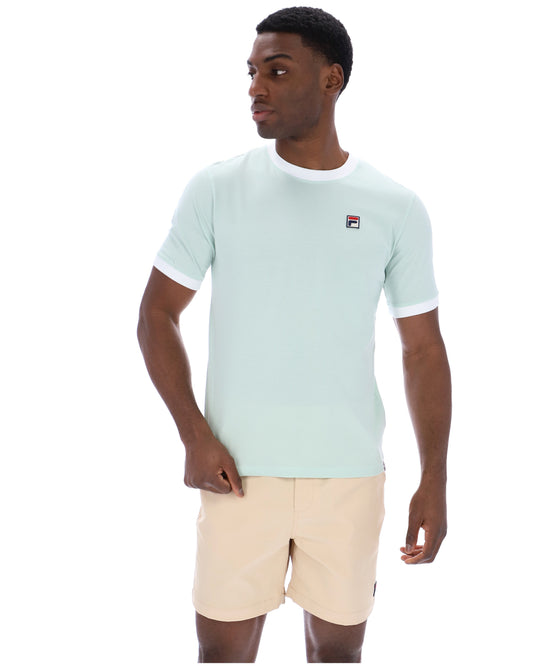 Surf Spray Marconi Essential Ringer T-Shirt - Mint Blue