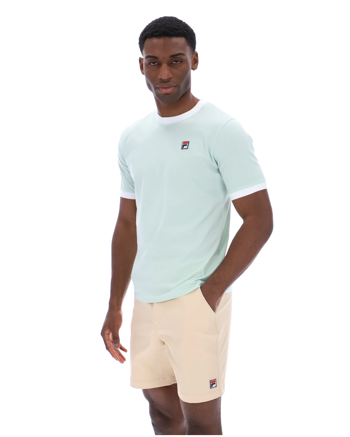 Surf Spray Marconi Essential Ringer T-Shirt - Mint Blue