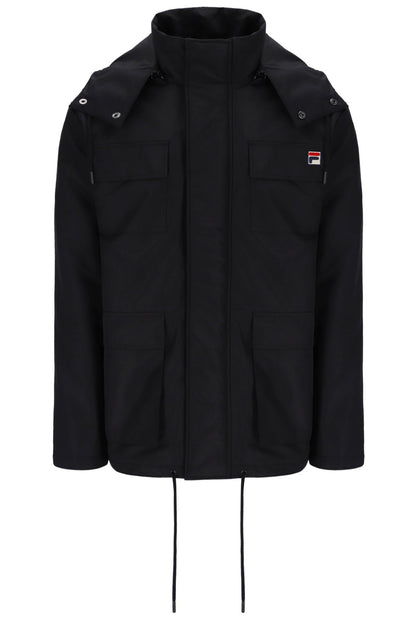 Black Liam Cargo Padded Jacket - Black