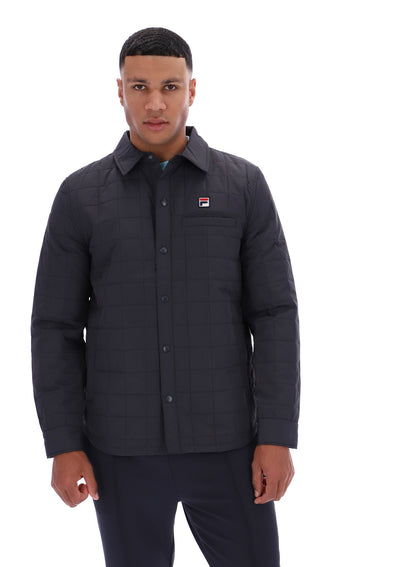 Charcoal Malcolm Lightly Padded Quilted Over Shirt - Charcoal