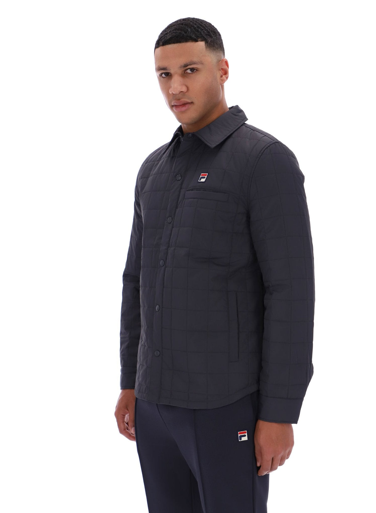 Charcoal Malcolm Lightly Padded Quilted Over Shirt - Charcoal