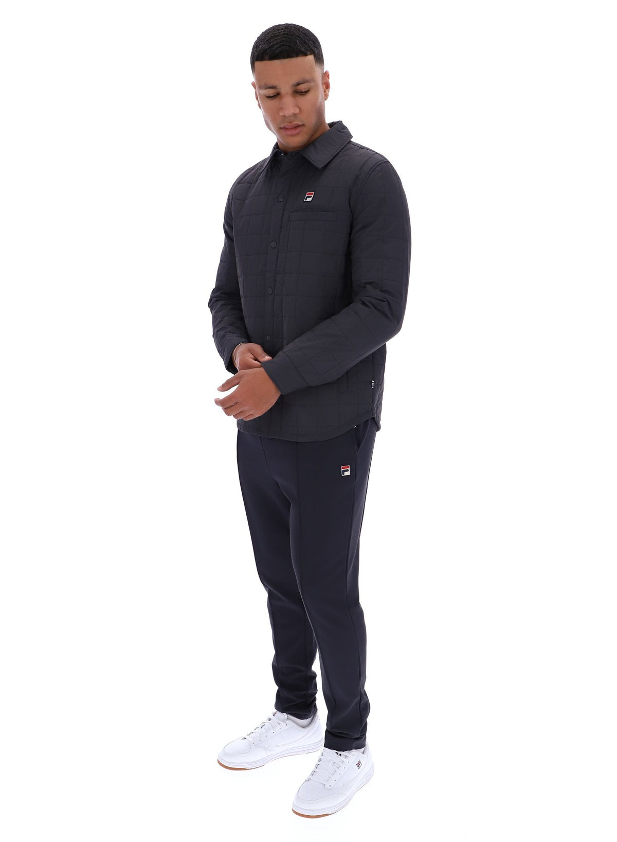 Charcoal Malcolm Lightly Padded Quilted Over Shirt - Charcoal