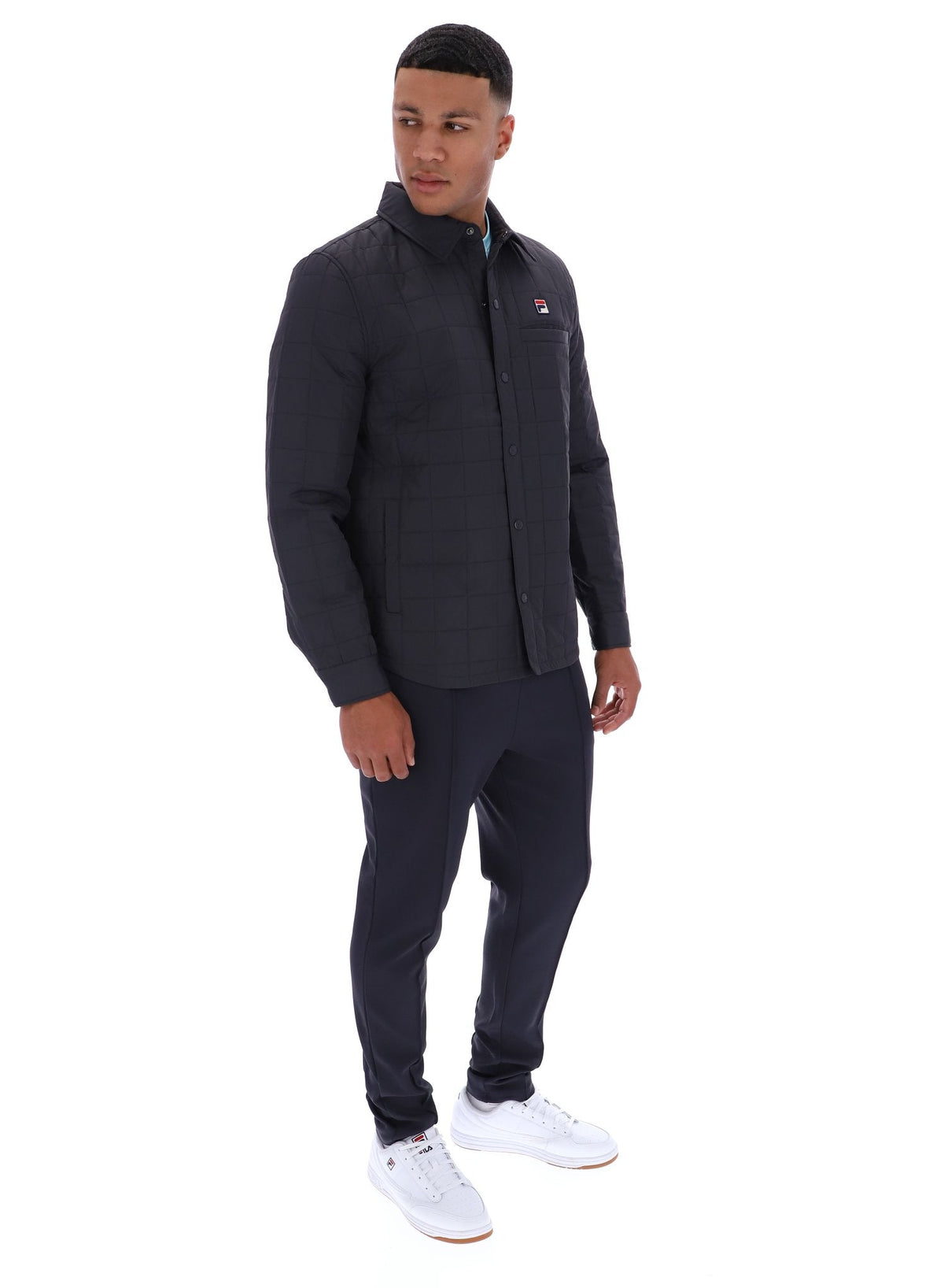 Charcoal Malcolm Lightly Padded Quilted Over Shirt - Charcoal